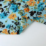 Load image into Gallery viewer, Shae Floral on Aqua Rayon Challis
