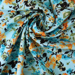 Load image into Gallery viewer, Shae Floral on Aqua Rayon Challis
