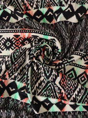 Load image into Gallery viewer, Streaking Geometric Stripe Rayon Challis
