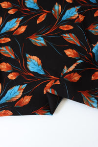 Changing Leaves on Black Rayon Challis