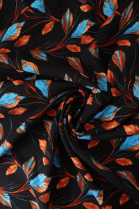 Changing Leaves on Black Rayon Challis