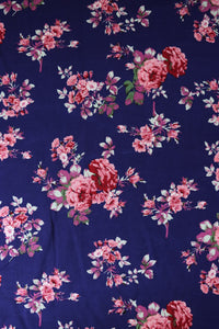 Reign Floral on Navy Rayon Challis