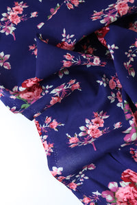 Reign Floral on Navy Rayon Challis