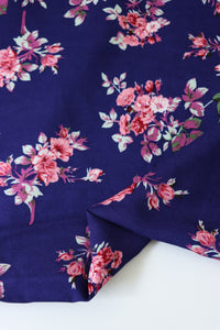 Reign Floral on Navy Rayon Challis