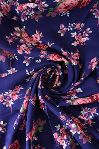 Reign Floral on Navy Rayon Challis