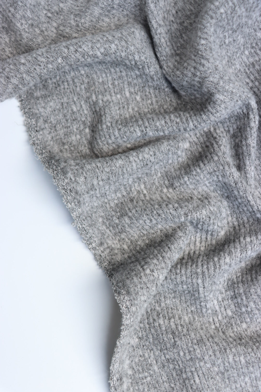 1YD PRECUT; Heather Gray Brushed 2x1 Ribbed Sweater Knit | Surge Fabric ...