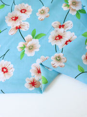 Load image into Gallery viewer, Talia Floral on Blue Rayon Challis