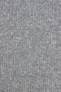1YD PRECUT; Heather Gray Brushed 2x1 Ribbed Sweater Knit