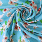 Load image into Gallery viewer, Talia Floral on Blue Rayon Challis
