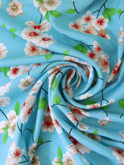 Load image into Gallery viewer, Talia Floral on Blue Rayon Challis