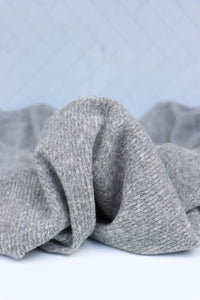 1YD PRECUT; Heather Gray Brushed 2x1 Ribbed Sweater Knit