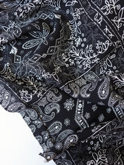 Load image into Gallery viewer, Black Bandana Rayon Challis