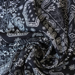Load image into Gallery viewer, Black Bandana Rayon Challis
