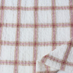 Load image into Gallery viewer, Ivory &amp; Mauve Plaid Cotton Double Gauze | Designer Deadstock
