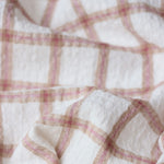 Load image into Gallery viewer, Ivory &amp; Mauve Plaid Cotton Double Gauze | Designer Deadstock
