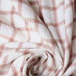 Load image into Gallery viewer, Ivory &amp; Mauve Plaid Cotton Double Gauze | Designer Deadstock
