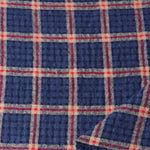 Load image into Gallery viewer, Navy &amp; Red Plaid Cotton Double Gauze | Designer Deadstock
