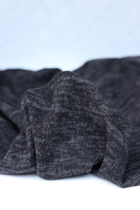1YD PRECUT; Marled Black Brushed Hacci Sweater Knit