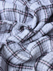 Load image into Gallery viewer, Gray &amp; Pink Plaid Cotton Double Gauze | Designer Deadstock