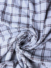 Load image into Gallery viewer, Gray &amp; Pink Plaid Cotton Double Gauze | Designer Deadstock