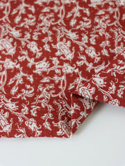 Load image into Gallery viewer, Scrolling Floral on Rust Hemp Tencel
