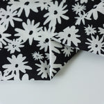 Load image into Gallery viewer, Little White Daisies on Black Hemp Tencel
