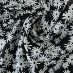 Load image into Gallery viewer, Little White Daisies on Black Hemp Tencel

