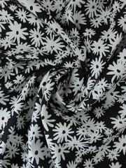 Load image into Gallery viewer, Little White Daisies on Black Hemp Tencel
