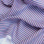 Load image into Gallery viewer, Blue/White/Red Cotton Chambray Shirting
