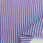 Load image into Gallery viewer, Blue/White/Red Cotton Chambray Shirting
