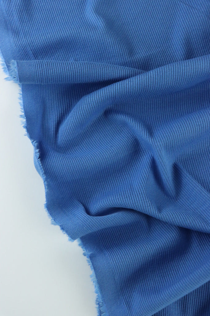 1YD 26IN REMNANT; French Blue Vaeroy 2x1 Rib Knit | Surge Fabric Shop
