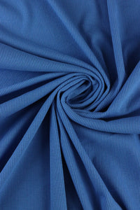 1YD 26IN REMNANT; French Blue Vaeroy 2x1 Rib Knit