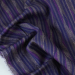 Load image into Gallery viewer, 2YD PRECUT; Navy/Purple Wavy Vertical Stripe Cotton Sateen | Designer Deadstock
