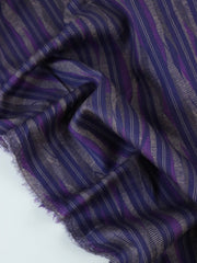 Load image into Gallery viewer, Navy/Purple Wavy Vertical Stripe Cotton Sateen | Designer Deadstock
