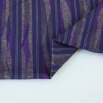 Load image into Gallery viewer, 2YD PRECUT; Navy/Purple Wavy Vertical Stripe Cotton Sateen | Designer Deadstock
