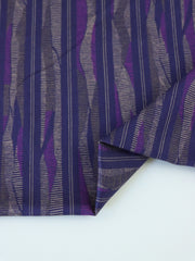 Load image into Gallery viewer, Navy/Purple Wavy Vertical Stripe Cotton Sateen | Designer Deadstock
