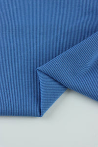 1YD 26IN REMNANT; French Blue Vaeroy 2x1 Rib Knit