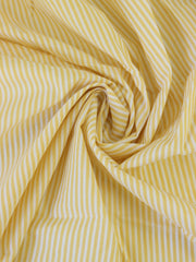 Load image into Gallery viewer, Butter &amp; White Mini Stripe Cotton Shirting | Designer Deadstock