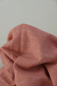 Coral Pink Textured Stripe Organic Cotton & Hemp Jersey