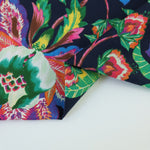 Load image into Gallery viewer, 3YD PRECUT; Sacha Floral on Navy Cotton Poplin | Designer Deadstock
