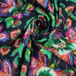 Load image into Gallery viewer, 3YD PRECUT; Sacha Floral on Navy Cotton Poplin | Designer Deadstock
