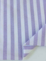 Load image into Gallery viewer, Amethyst &amp; White 3/8" Stripe Cotton Shirting | Designer Deadstock