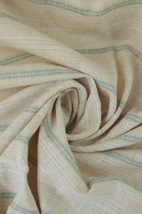 Beige Hemp & Organic Cotton Sashiko Style Stripe