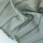 Load image into Gallery viewer, Steely Teal Hemp &amp; Organic Cotton Sashiko Style Stripe
