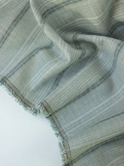 Load image into Gallery viewer, Steely Teal Hemp &amp; Organic Cotton Sashiko Style Stripe
