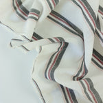 Load image into Gallery viewer, Ivory/Black/Burgundy/Pink Stripe Cotton Shirting | Designer Deadstock
