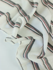 Load image into Gallery viewer, Ivory/Black/Burgundy/Pink Stripe Cotton Shirting | Designer Deadstock