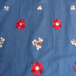 Load image into Gallery viewer, Floral Embroidered Cotton 10oz Denim
