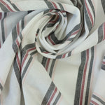 Load image into Gallery viewer, Ivory/Black/Burgundy/Pink Stripe Cotton Shirting | Designer Deadstock
