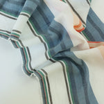 Load image into Gallery viewer, Blues &amp; Oranges Mixed Stripe Cotton Shirting | Designer Deadstock
